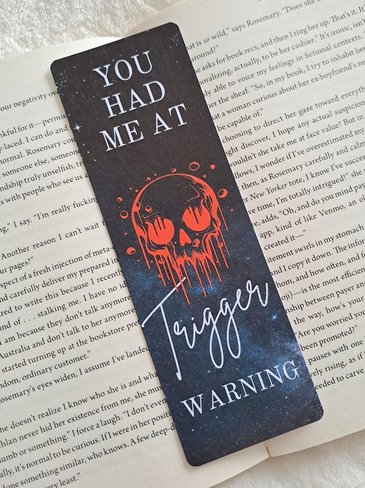 You had me at trigger warning bookmark