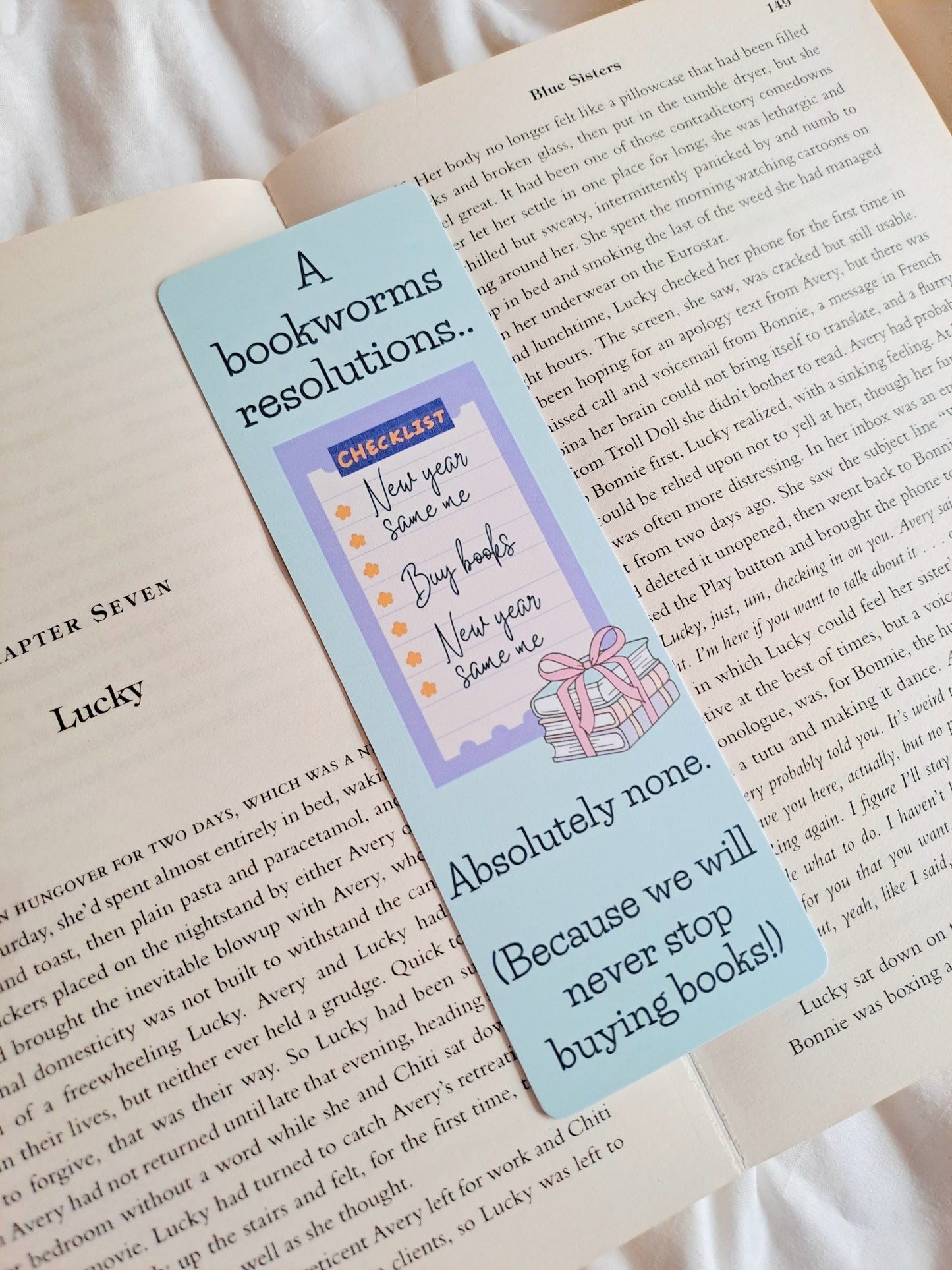 New year bookworm resolutions bookmark