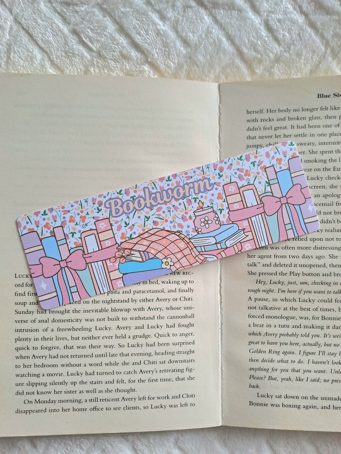 Floral Bookworm bookmark - Reading accessories | Booklover gifts | Spring pastels