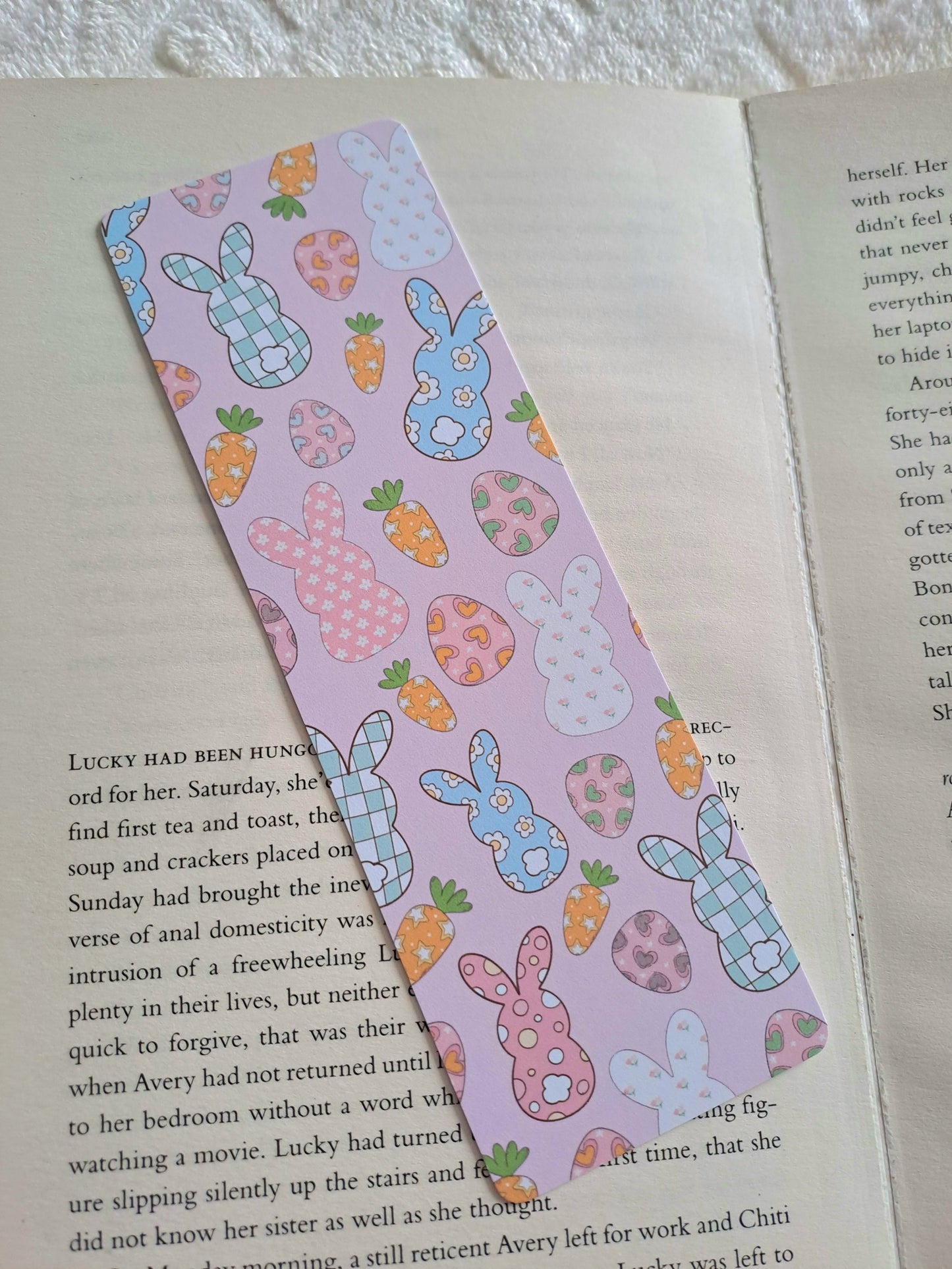 Easter bunnies bookmark - Spring bookmarks for book lovers