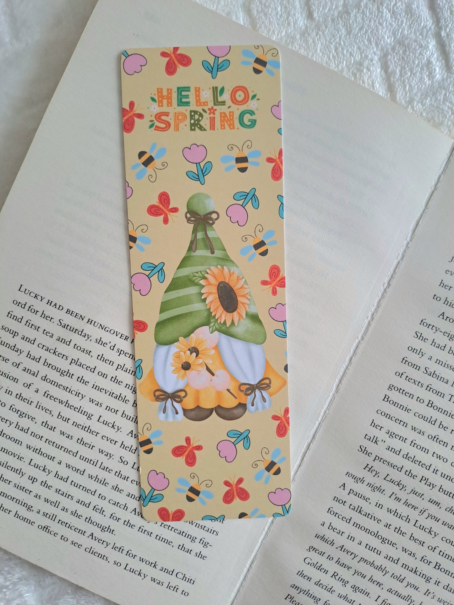 Hello Spring gonk bookmark - Spring bookmarks for book lovers