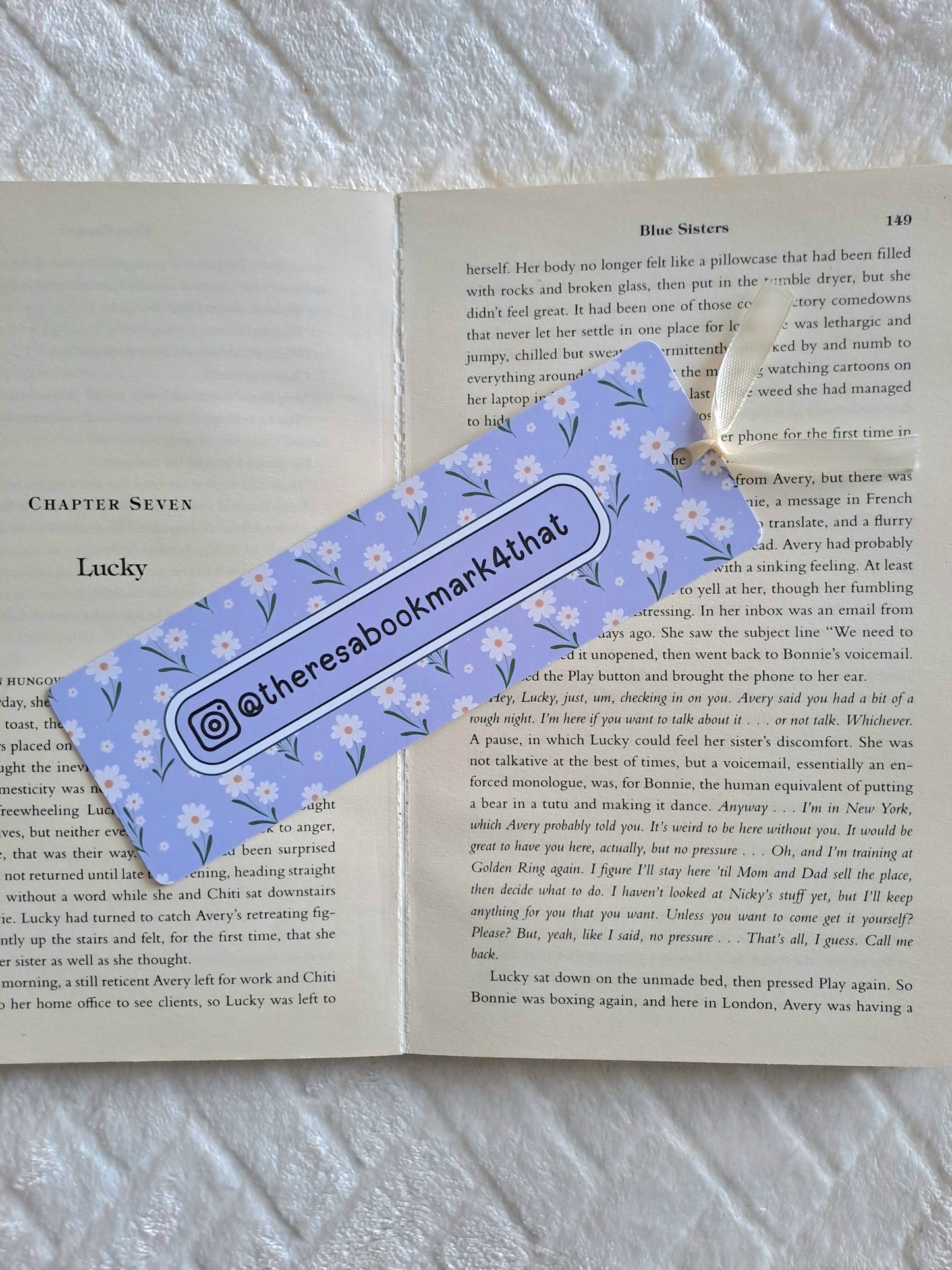 Personalised name bookmark - Instagram handle | Booktok | Gift for booklover | Daisies