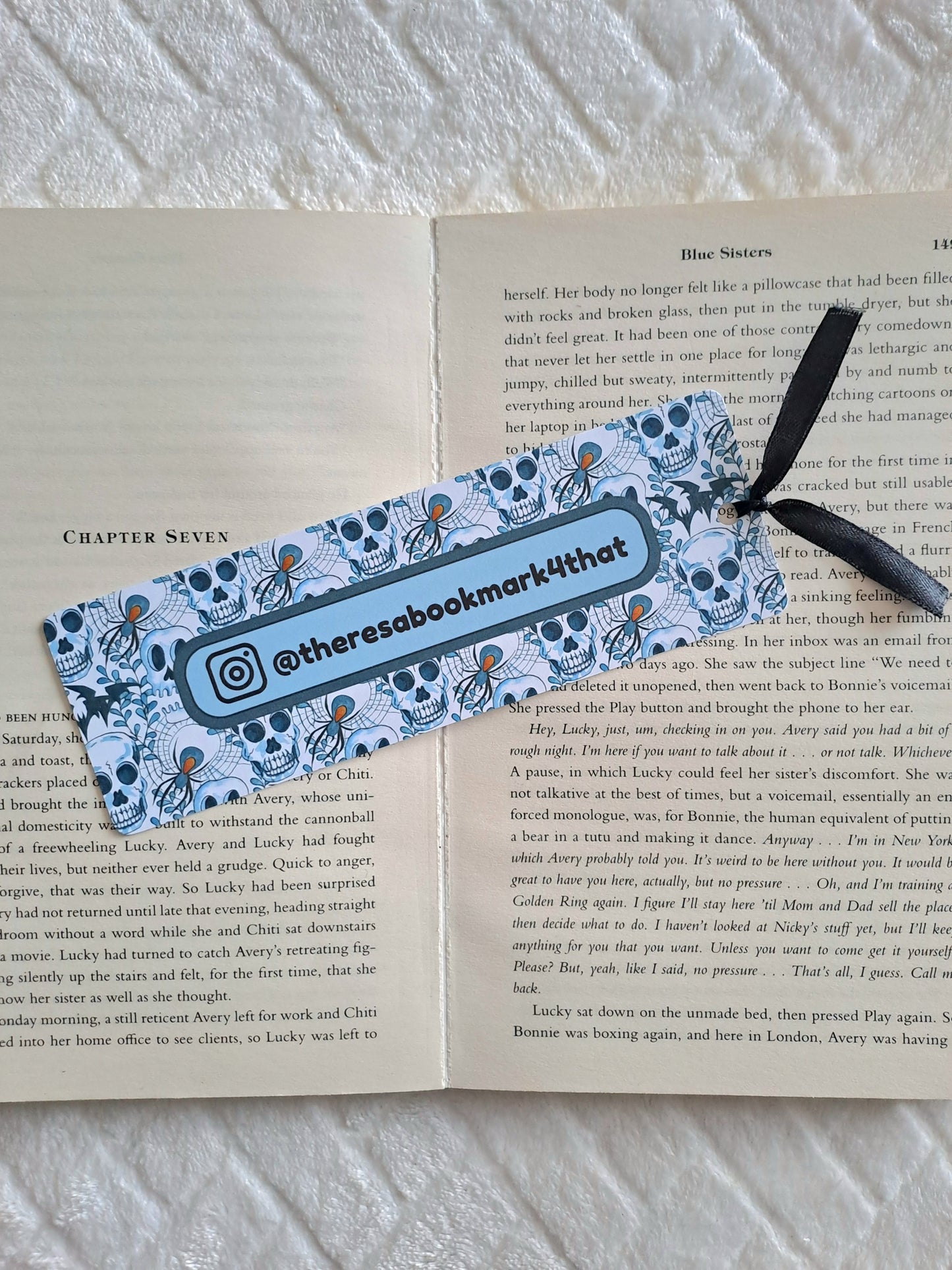 Personalised name bookmark - Instagram handle | Booktok | Gift for booklover | Skulls