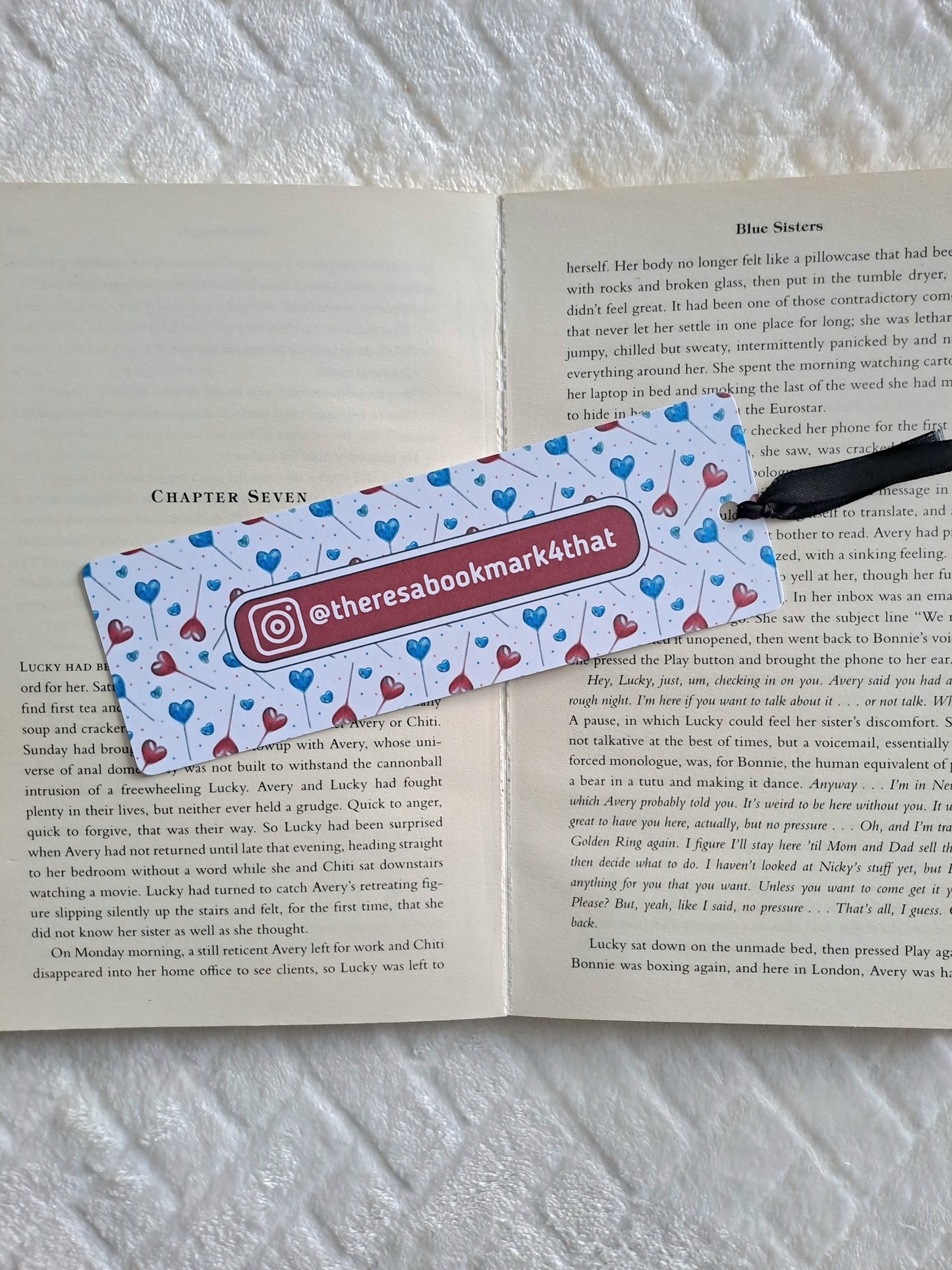 Personalised name bookmark - Instagram handle | Booktok | Gift for booklover | Love hearts