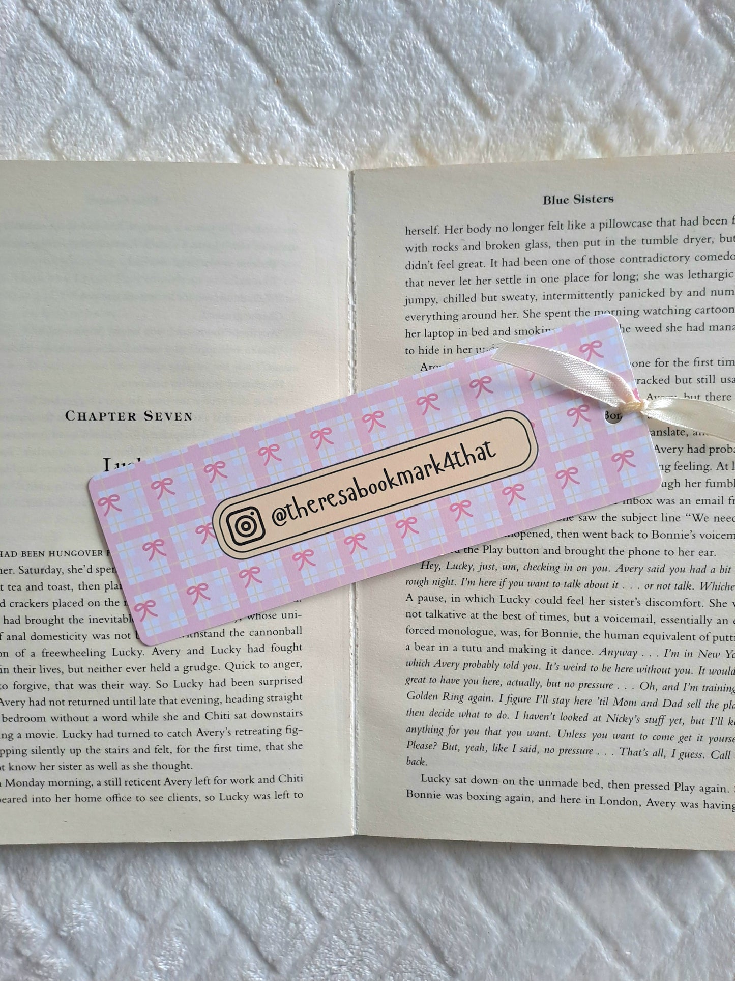 Personalised name bookmark - Instagram handle | Booktok | Gift for booklover | Pink bows