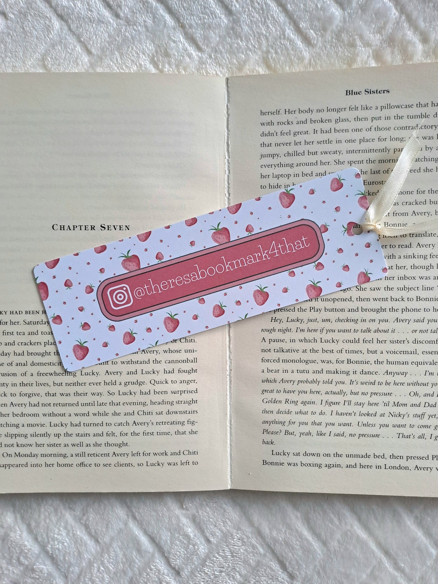 Personalised name bookmark - Instagram handle | Booktok | Gift for booklover | Strawberries