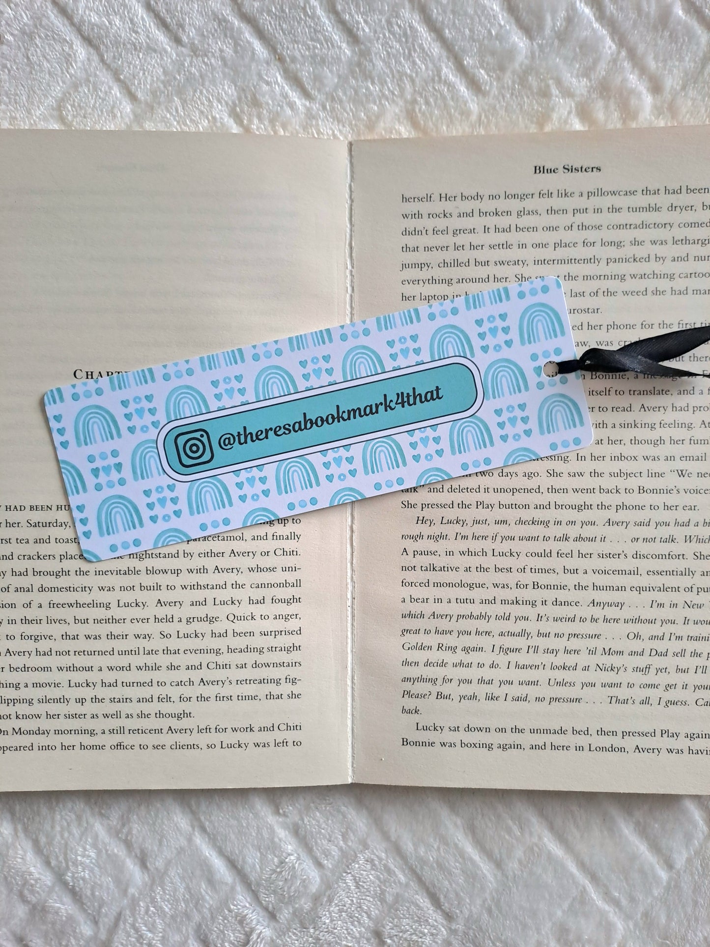 Personalised name bookmark - Instagram handle | Booktok | Gift for booklover | Rainbows