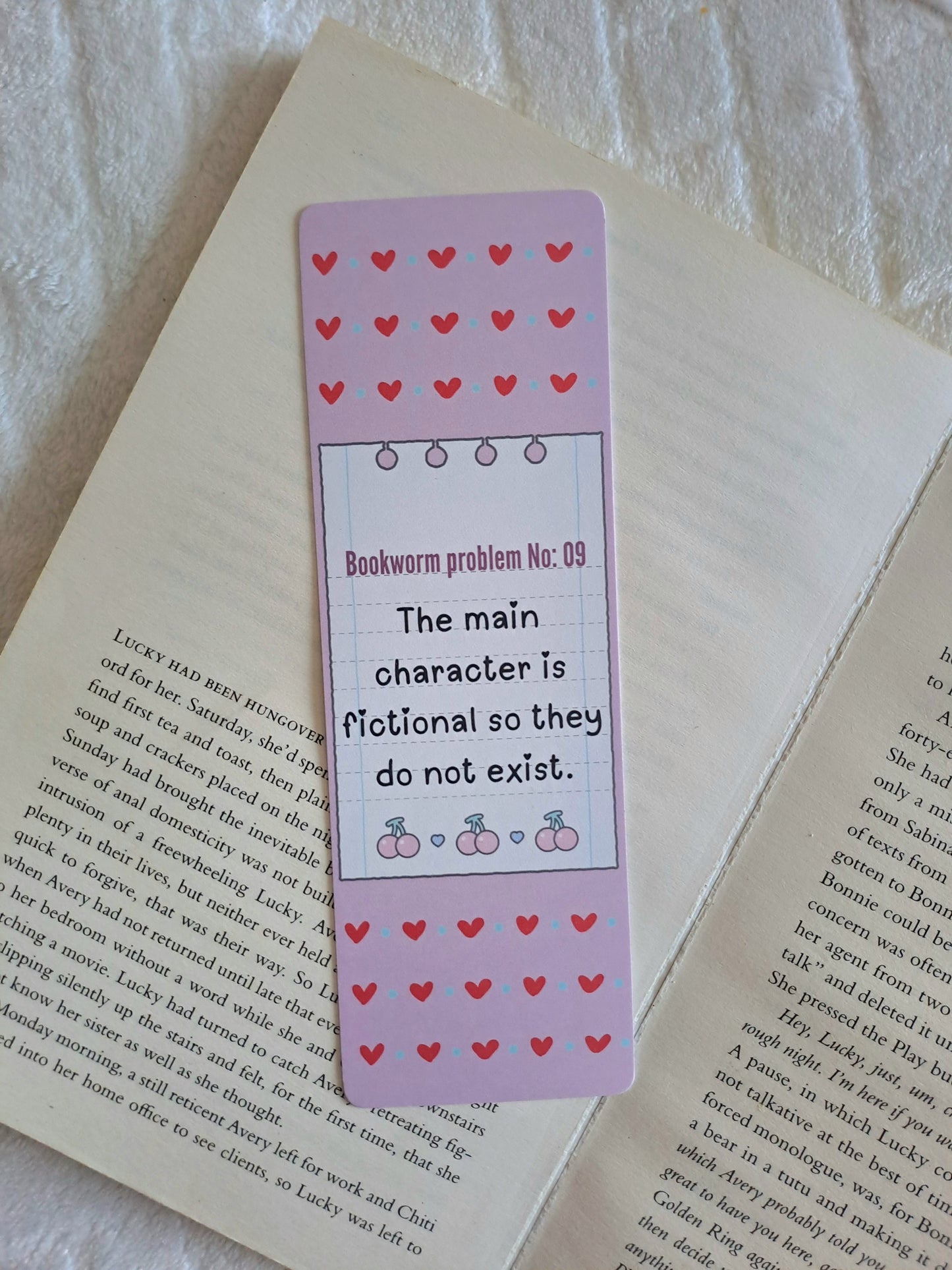 Bookworm problems - The main character is fictional bookmark