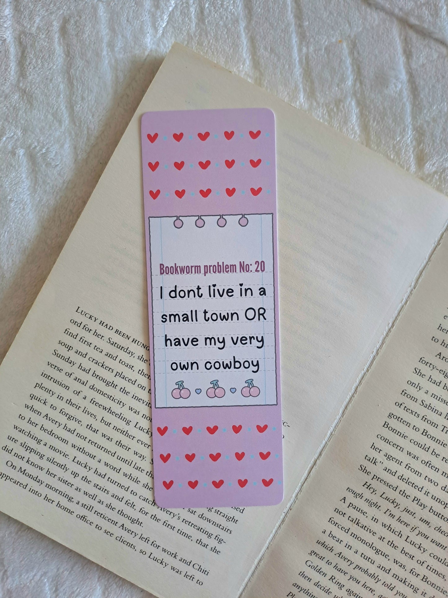 Bookworm problems Romance bookmark | Small town | Cowboys