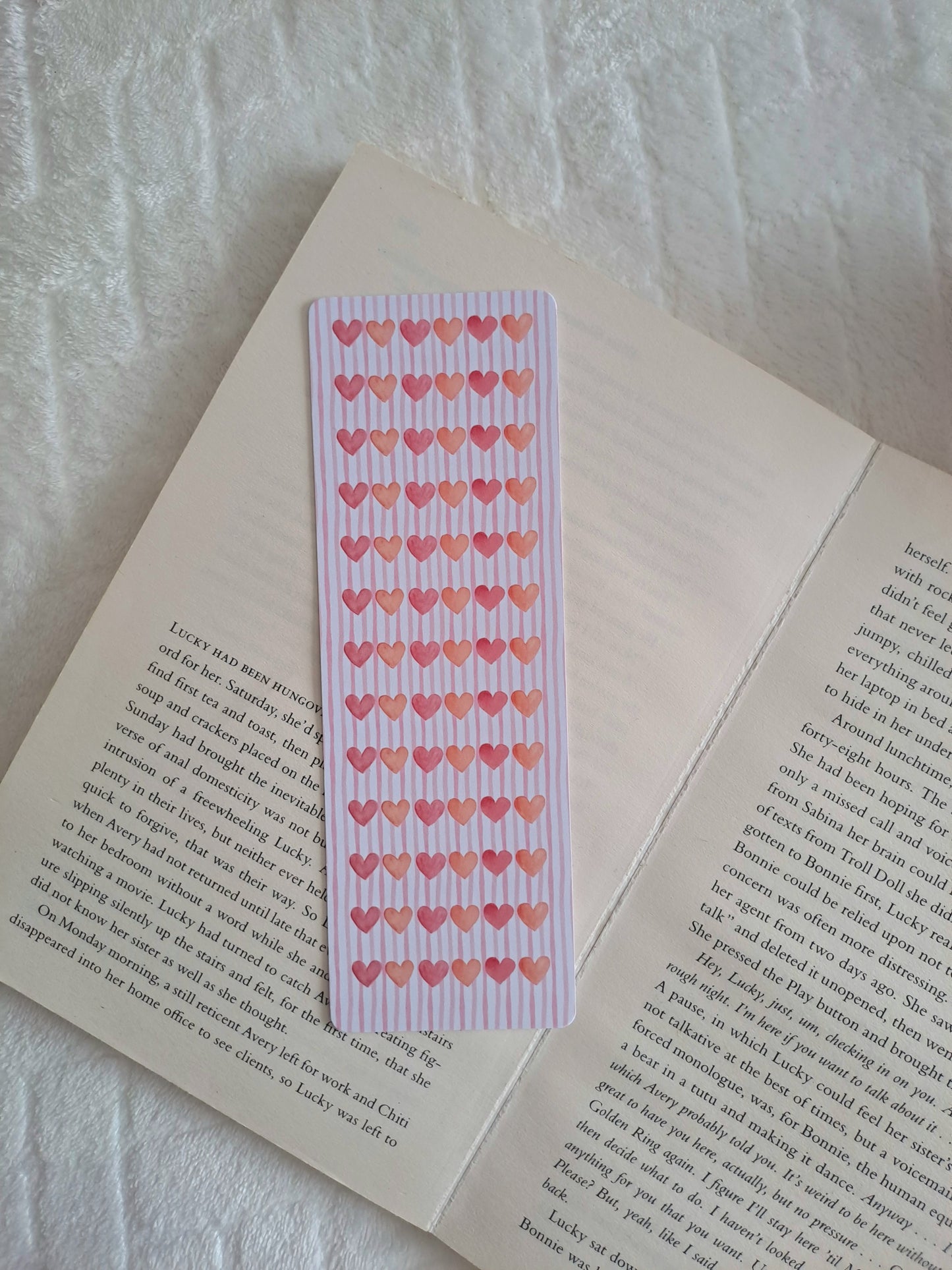 Love hearts, coquette bookmark
