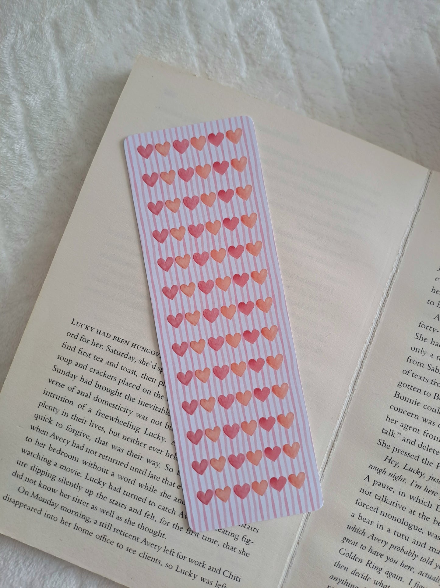 Love hearts, coquette bookmark