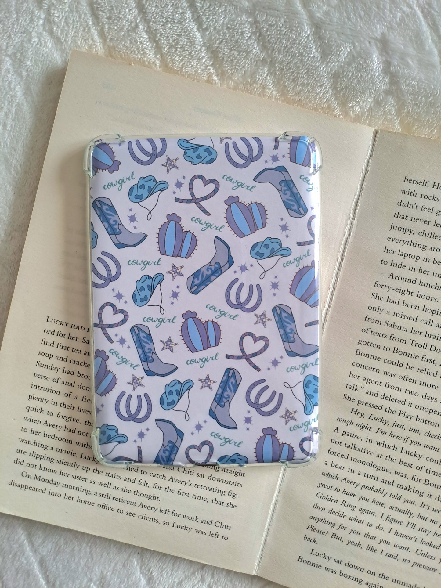 Cowgirl romance Kindle insert - Purple and blue