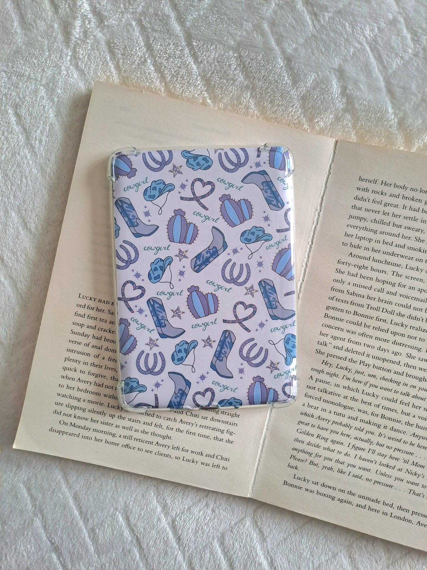 Cowgirl romance Kindle insert - Purple and blue