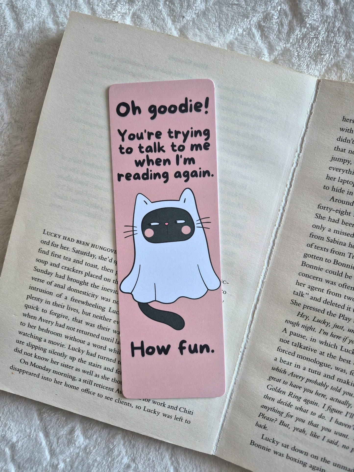 Sarcastic Cat Halloween bookmark - Spooky season gift for booklover
