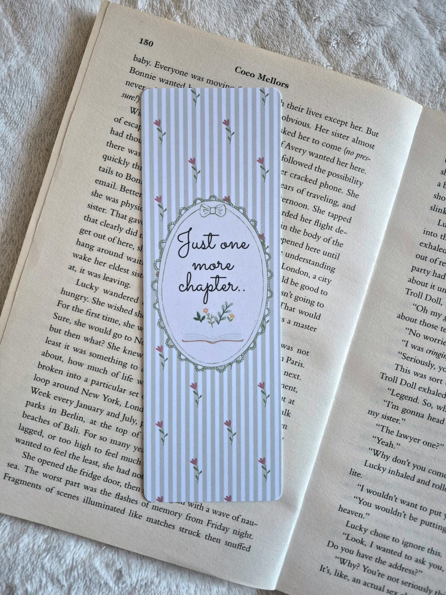 Just one more chapter bookmark: Coquette spring