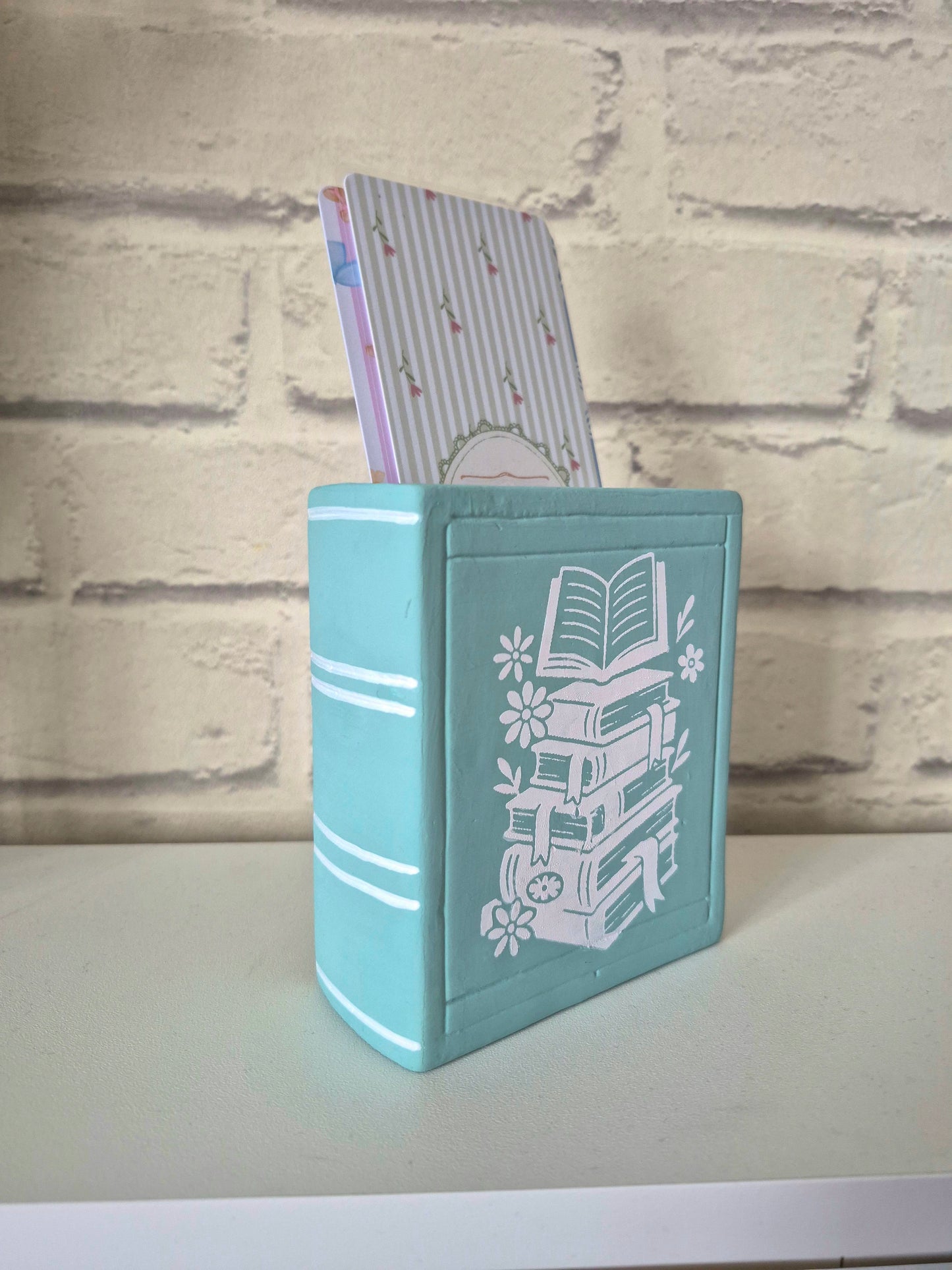 Soft Sage Ceramic bookmark holder - Hand painted