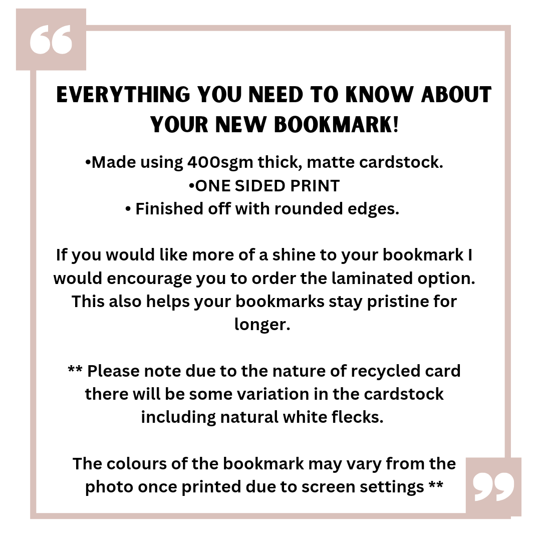 The cosy reading bookclub bookmark