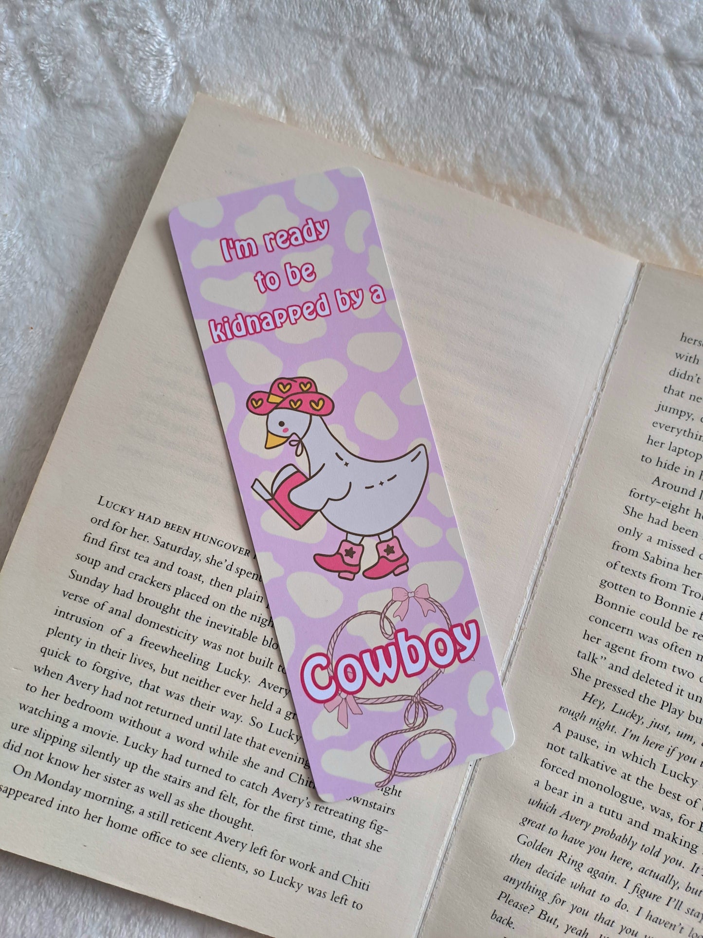Cowboy goose bookmark - Romance bookmarks | Coquette