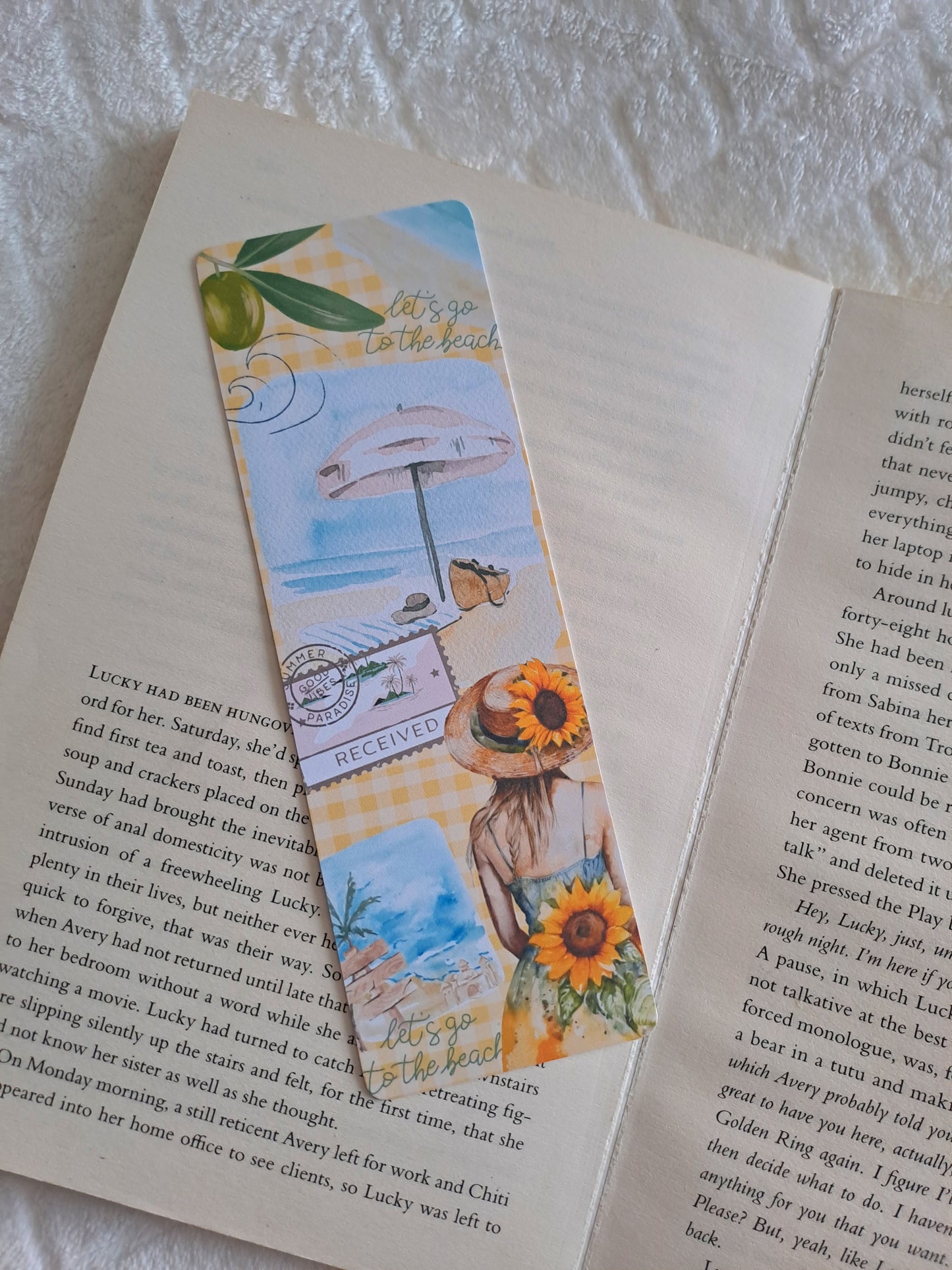 Water colour summer themed bookmark