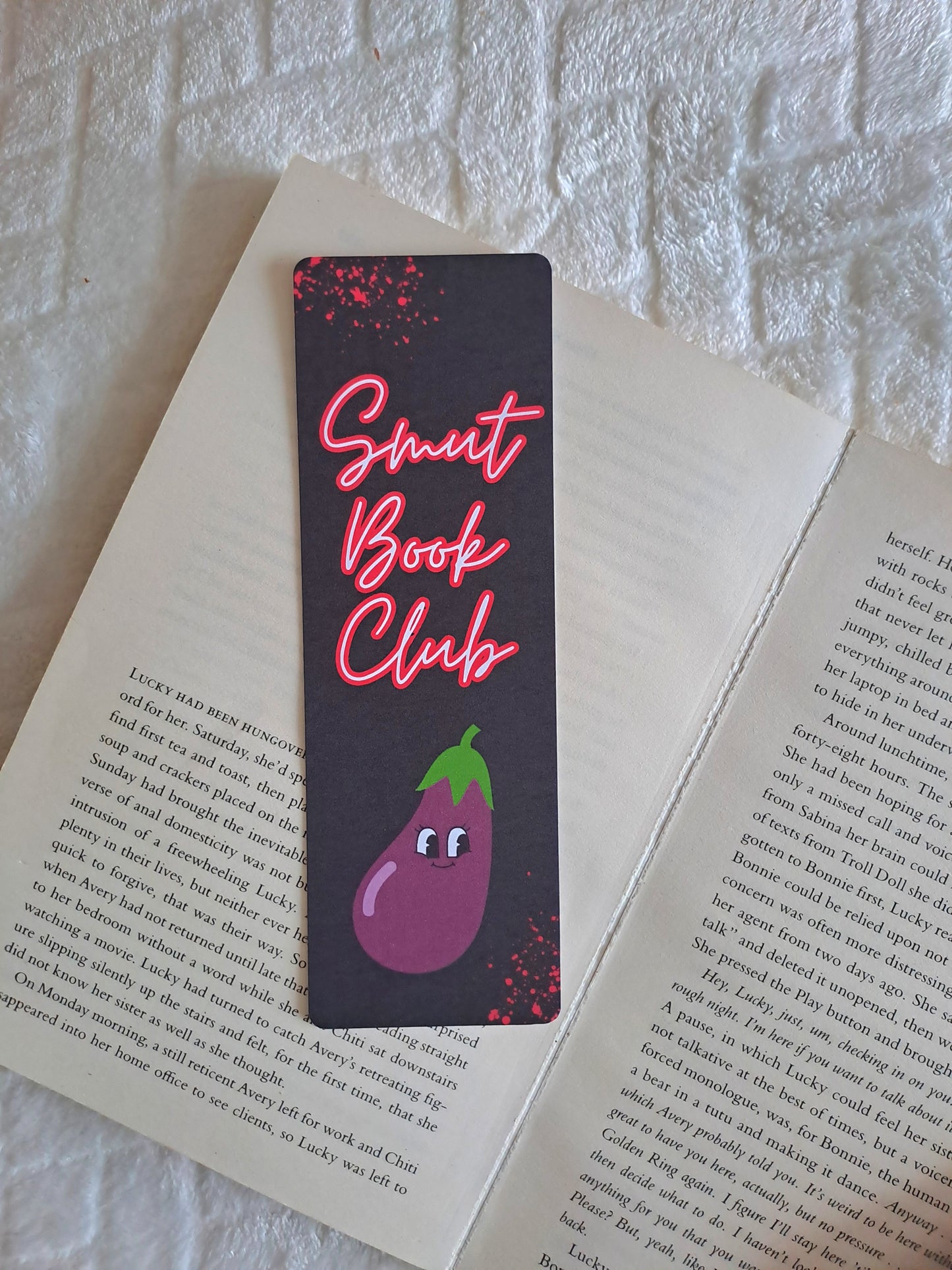 Smut book club cheeky aubergine bookmark - Gift for booklover