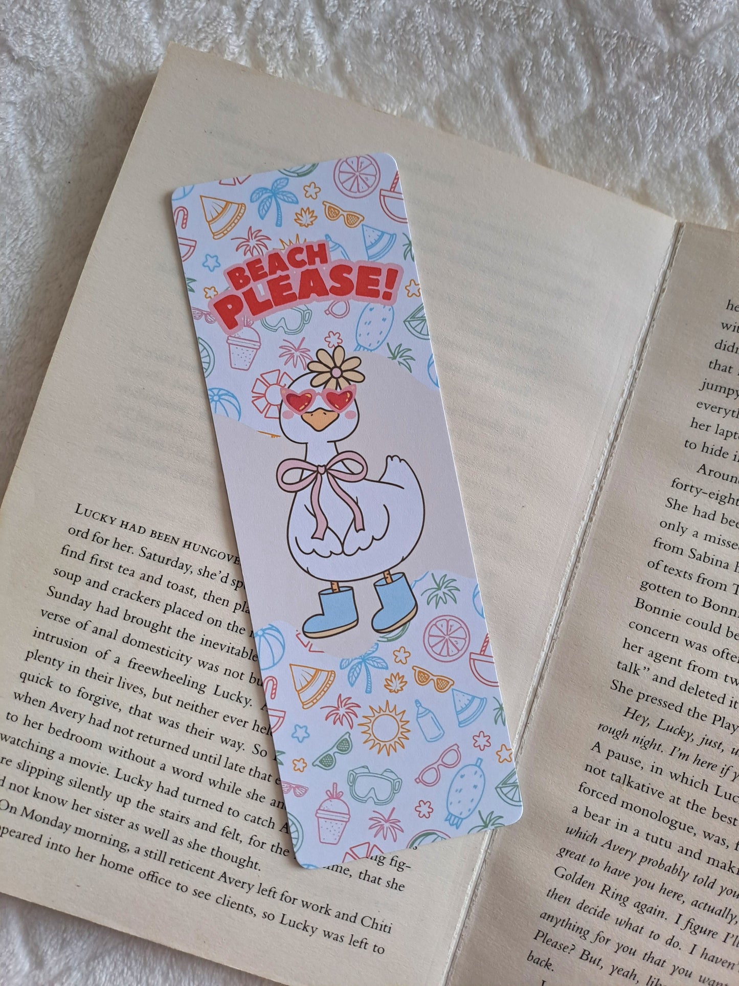 Summer goose beach themed bookmark