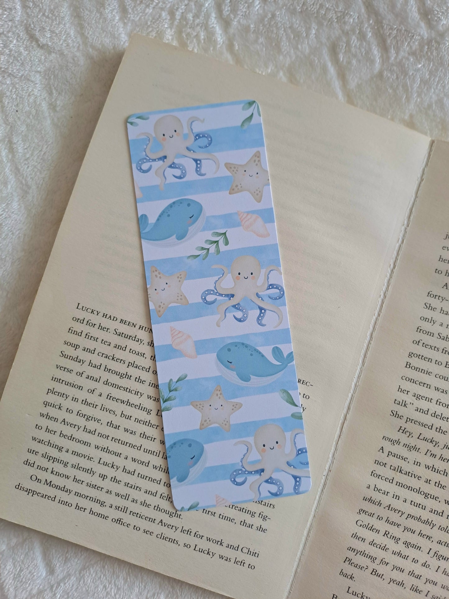Sea animals double-sided print bookmark- Summer bookmarks | Watercolours | Under the sea