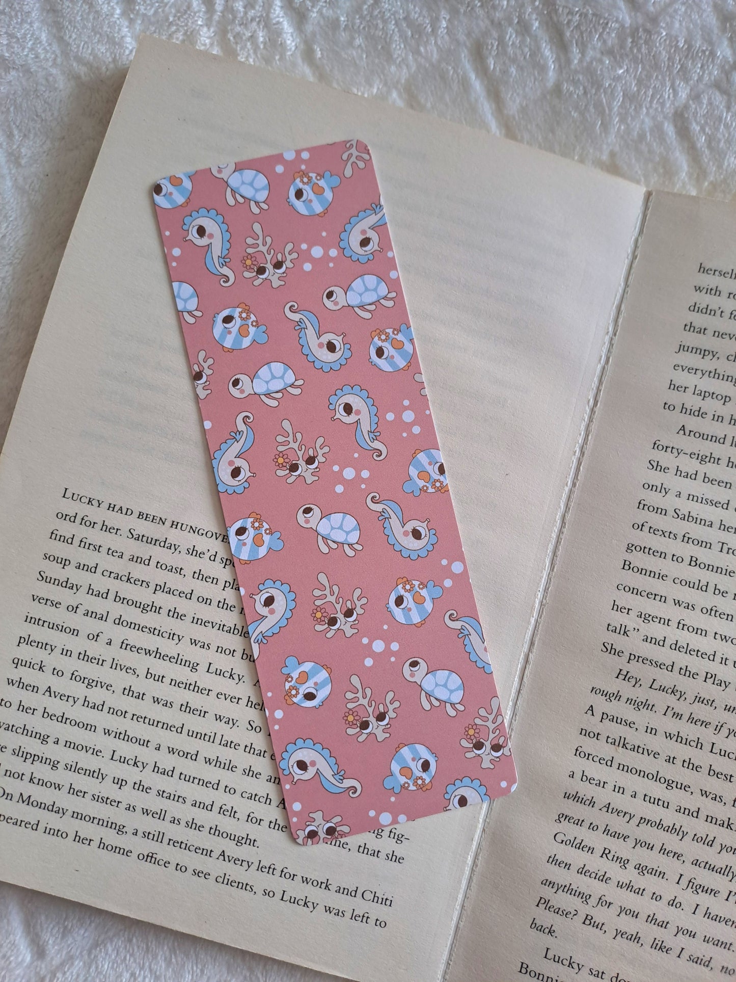 Coral reef double-sided print bookmark- Summer bookmarks | Booklover gift