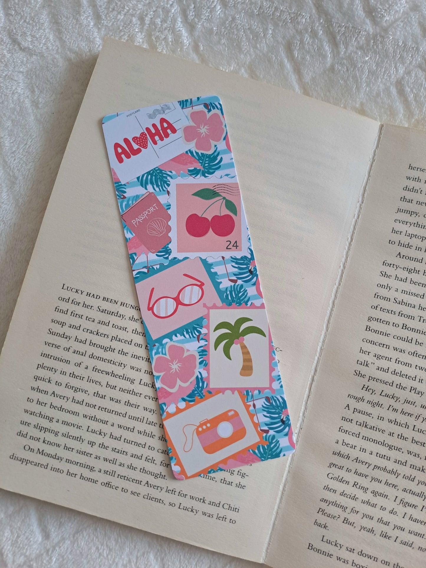 Summer postcards bookmark for book lovers