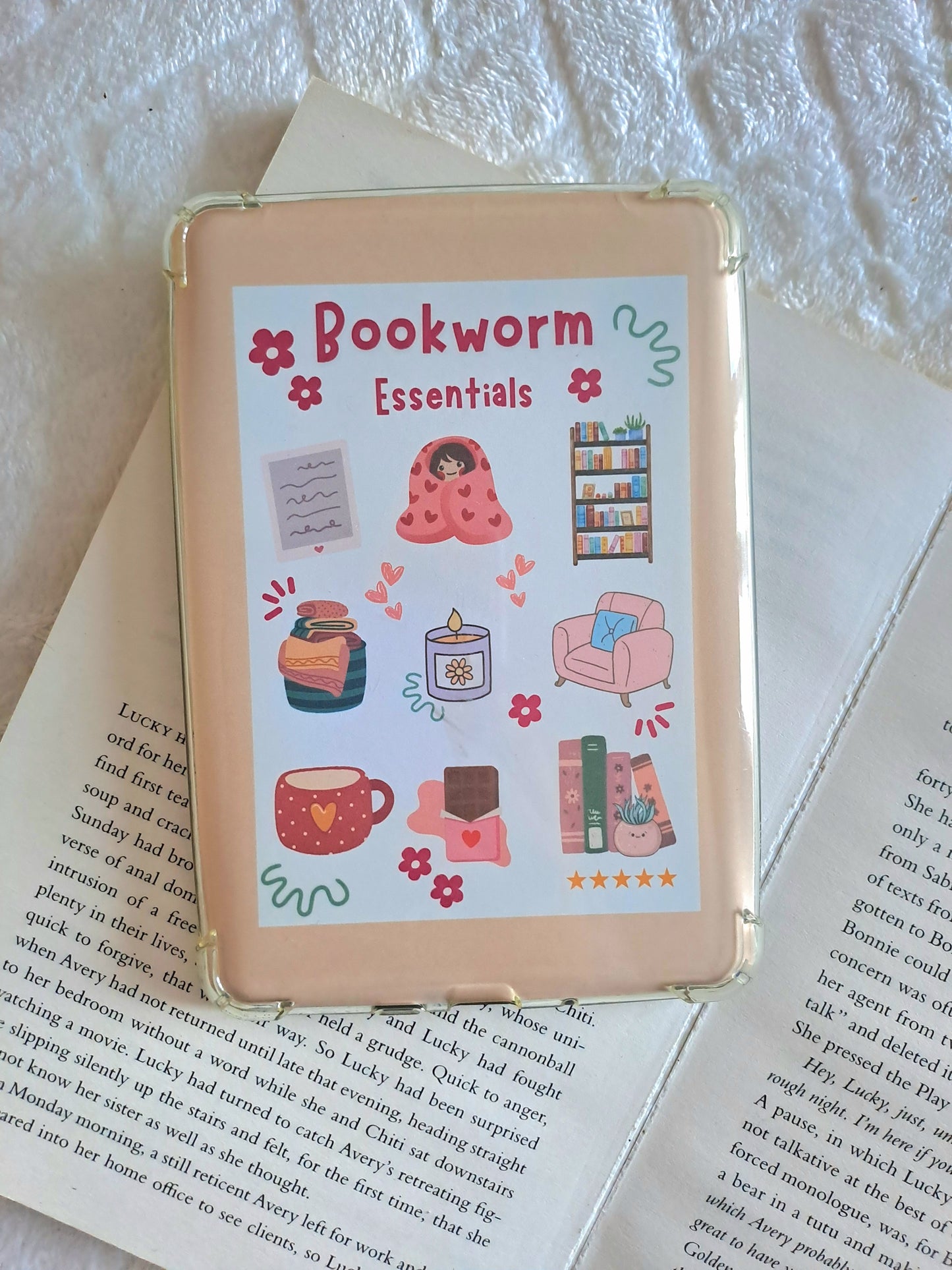 Bookworm essentials Kindle skin - Reading accessories | Gift for booklover