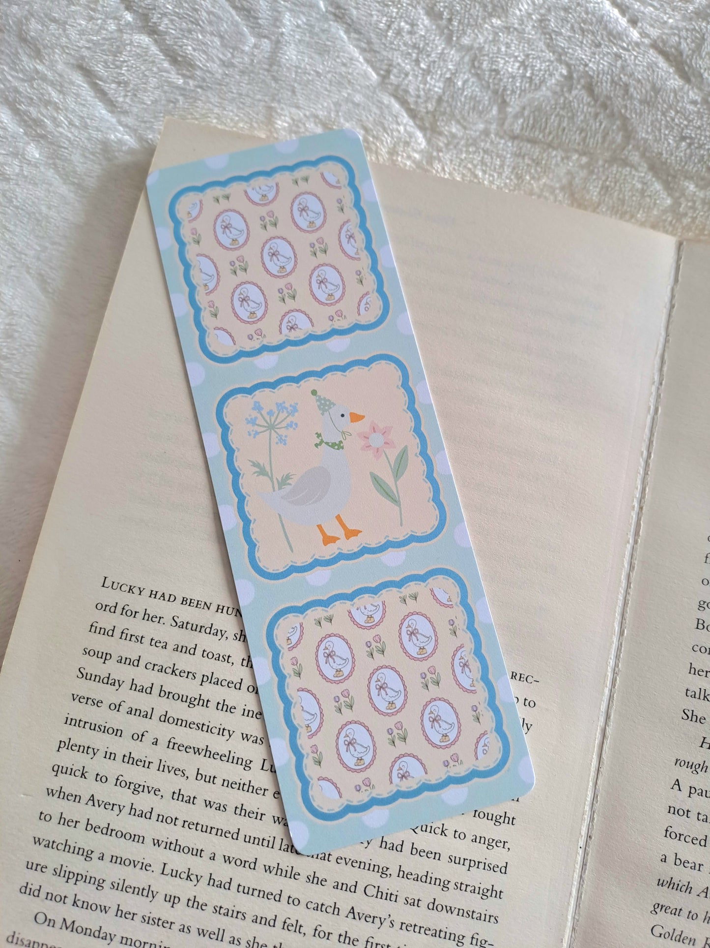 Spring goose coquette bookmark- Ducklings, Springtime | Gift for booklovers