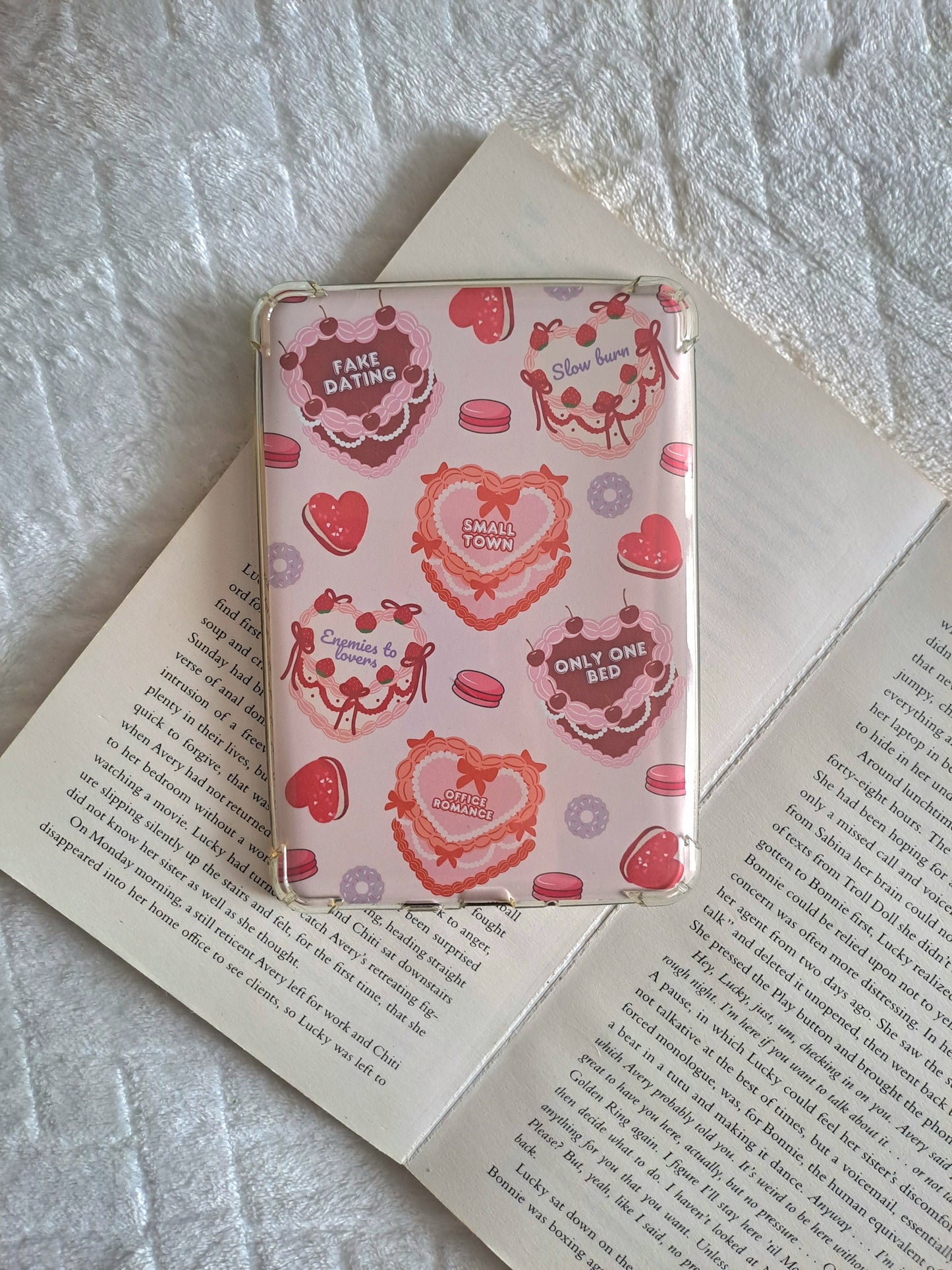 Romance book tropes bakery Kindle insert - Gift for booklover