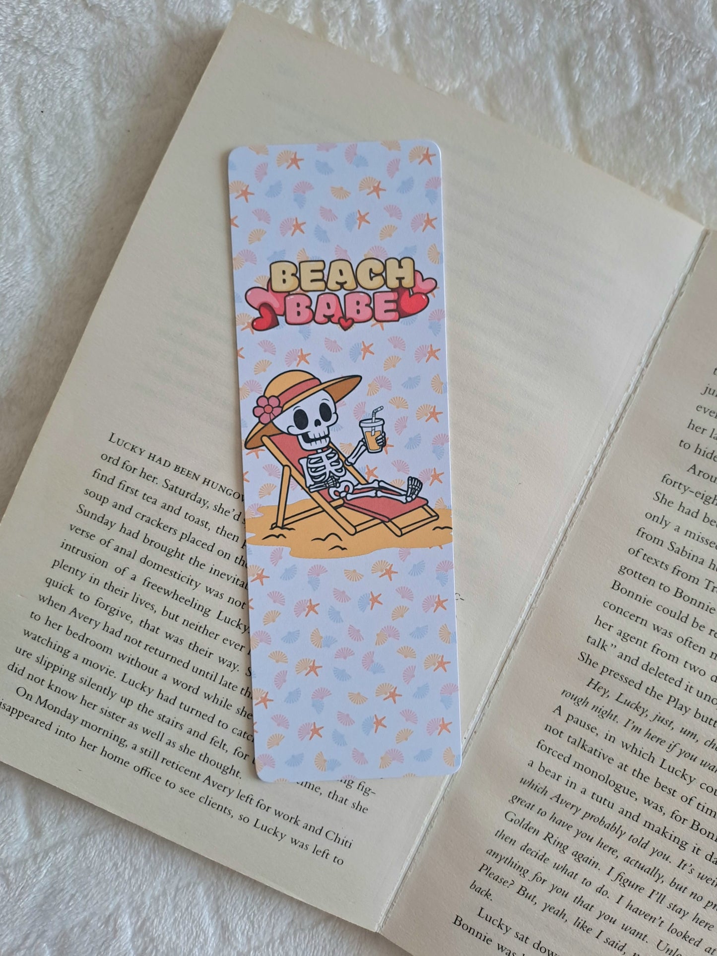 Beach babe skeleton bookmark - Beach themed | Gift for book lovers