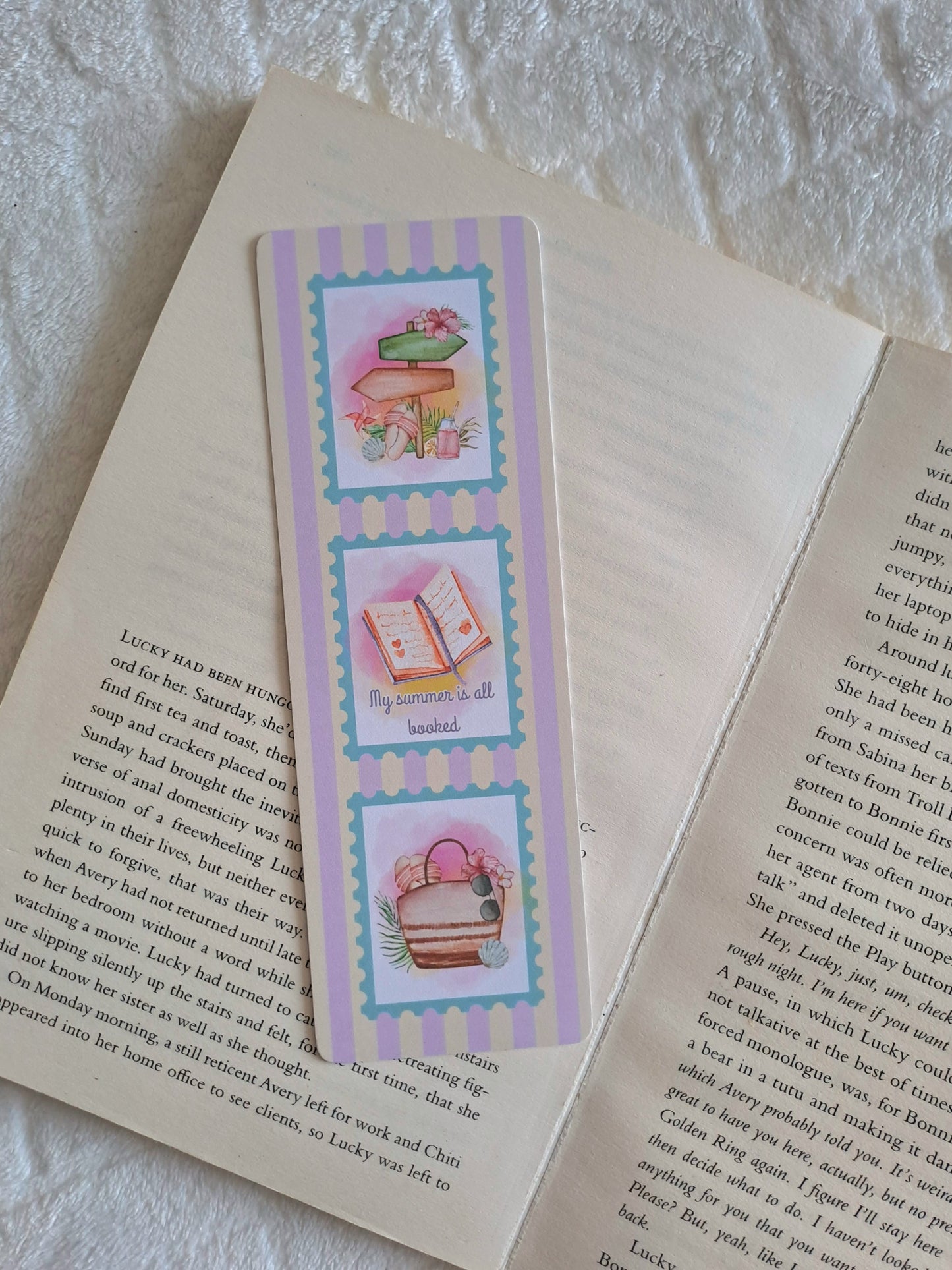My summer is all booked - reading bookmark for book lovers