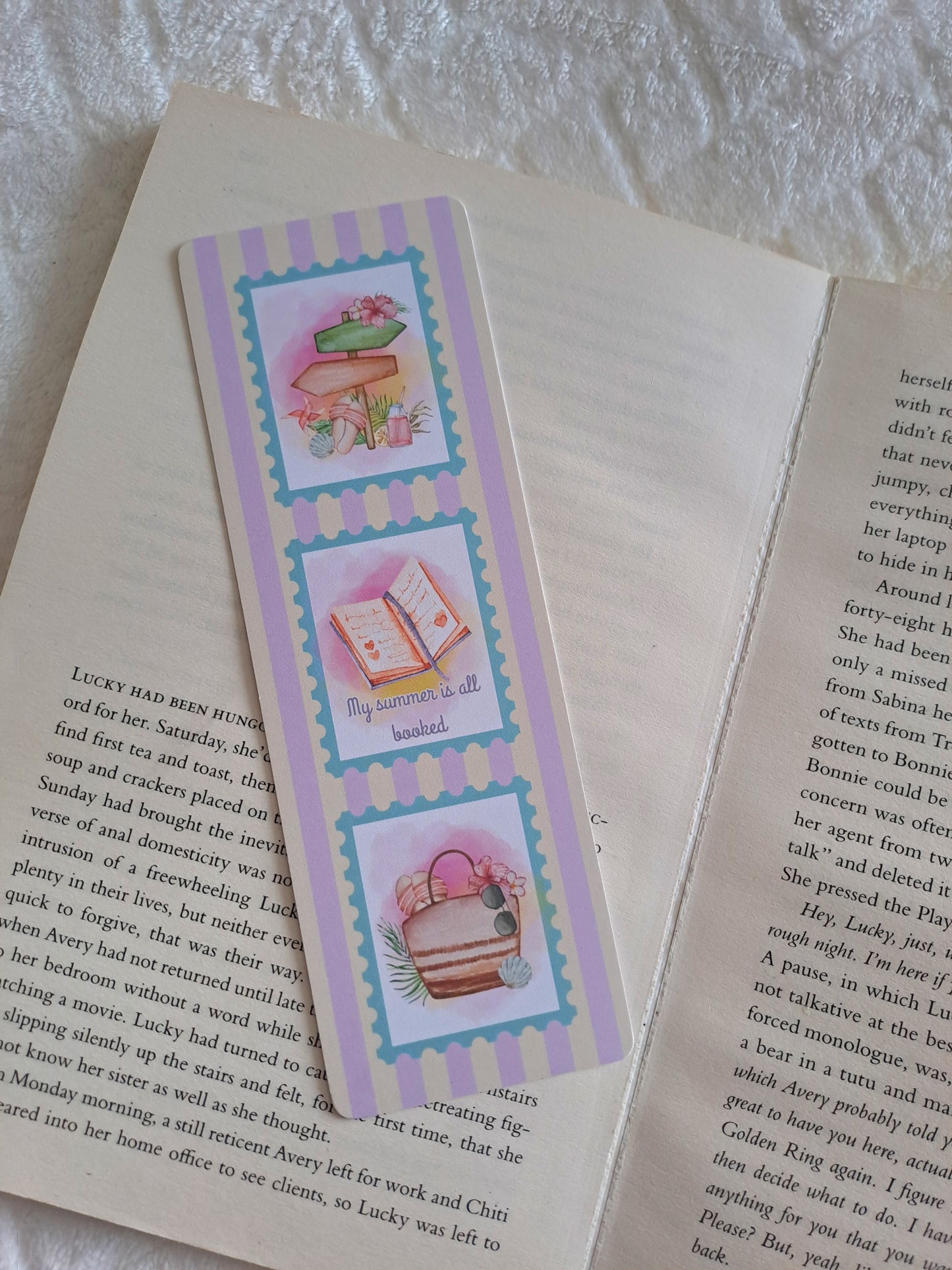My summer is all booked - reading bookmark for book lovers