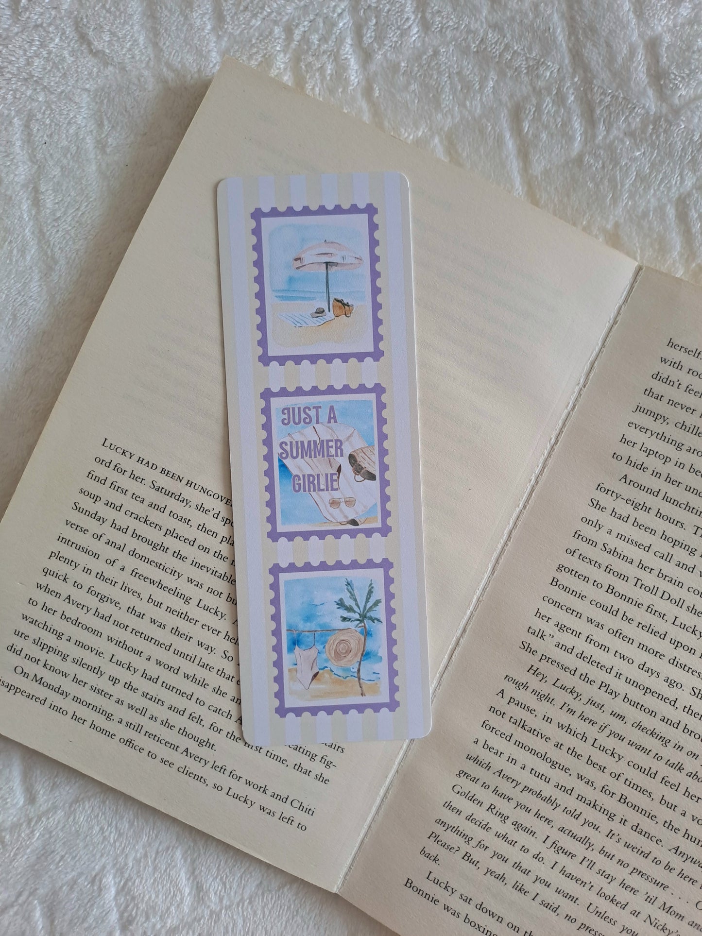 Just a summer girlie bookmark - Coquette | Water colour