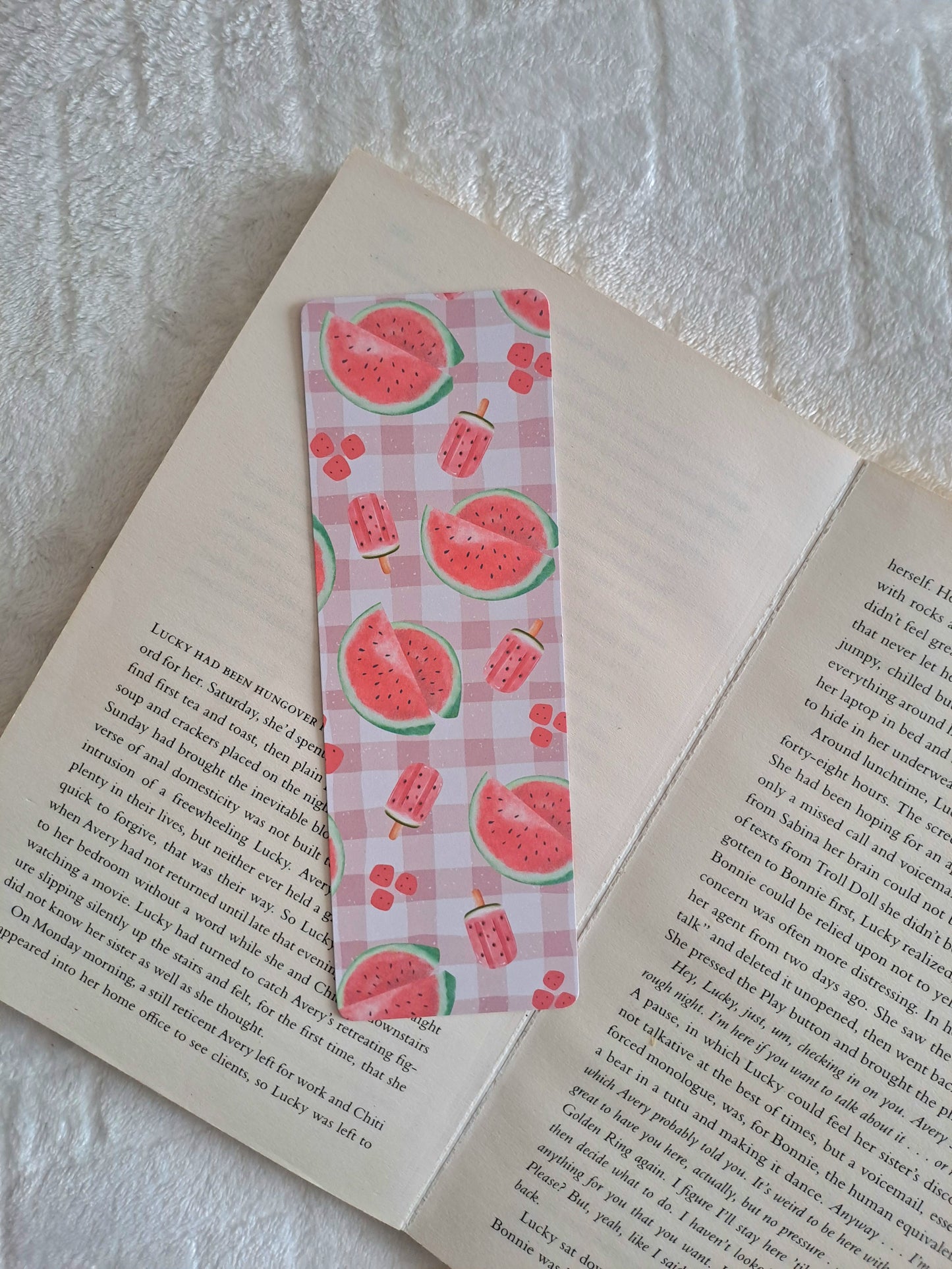 Watermelon picnic bookmark