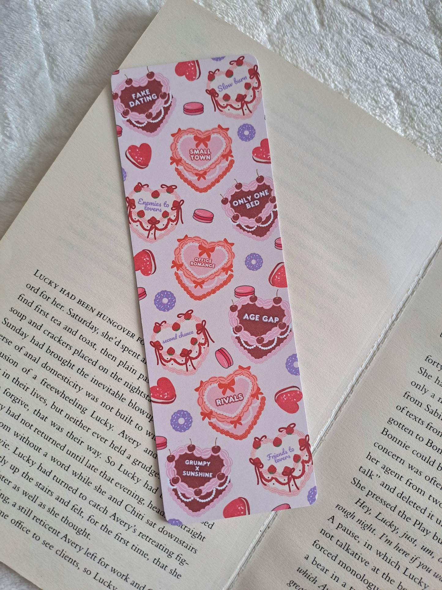 Romance book tropes bakery bookmark
