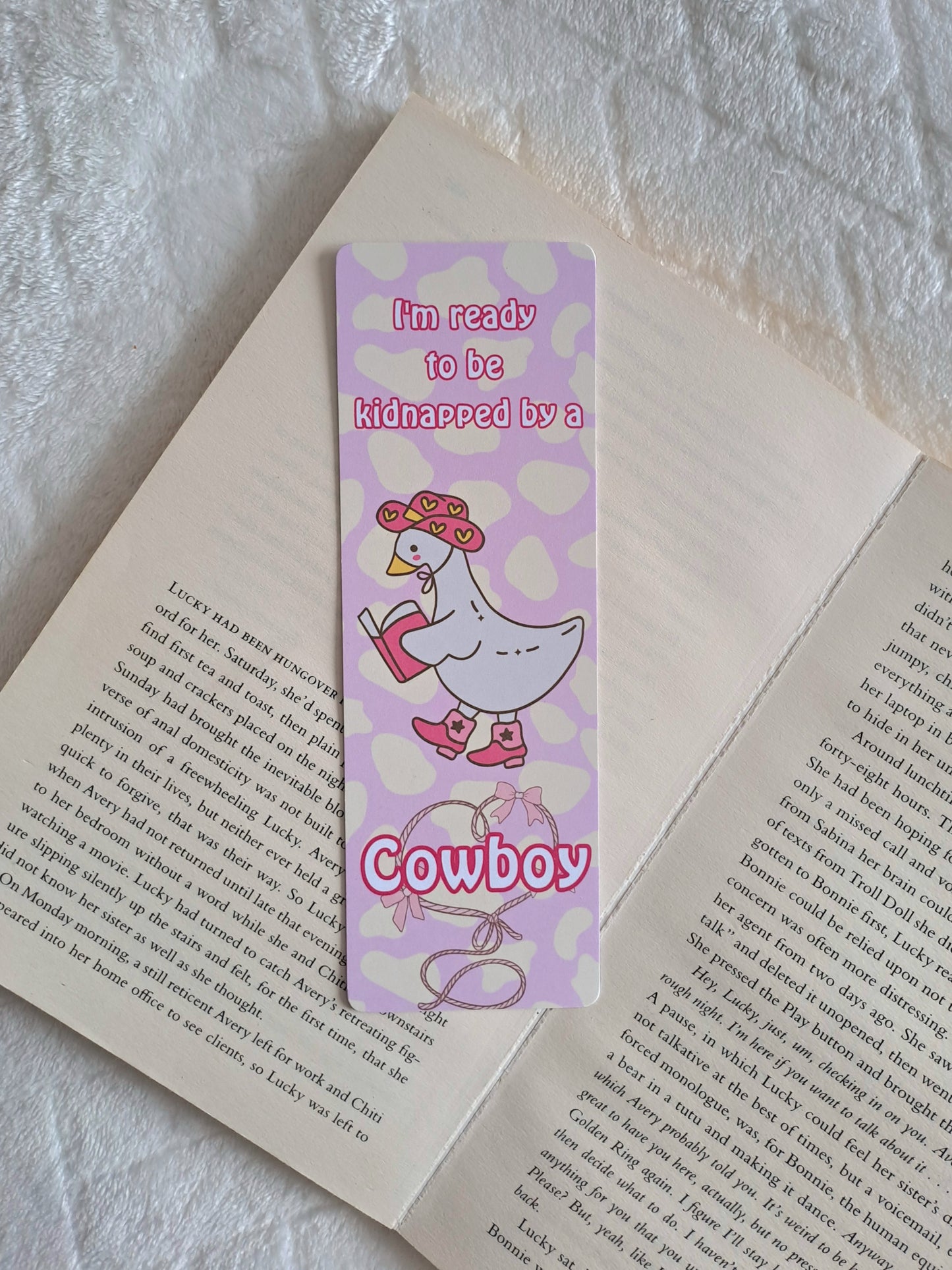 Cowboy goose bookmark - Romance bookmarks | Coquette