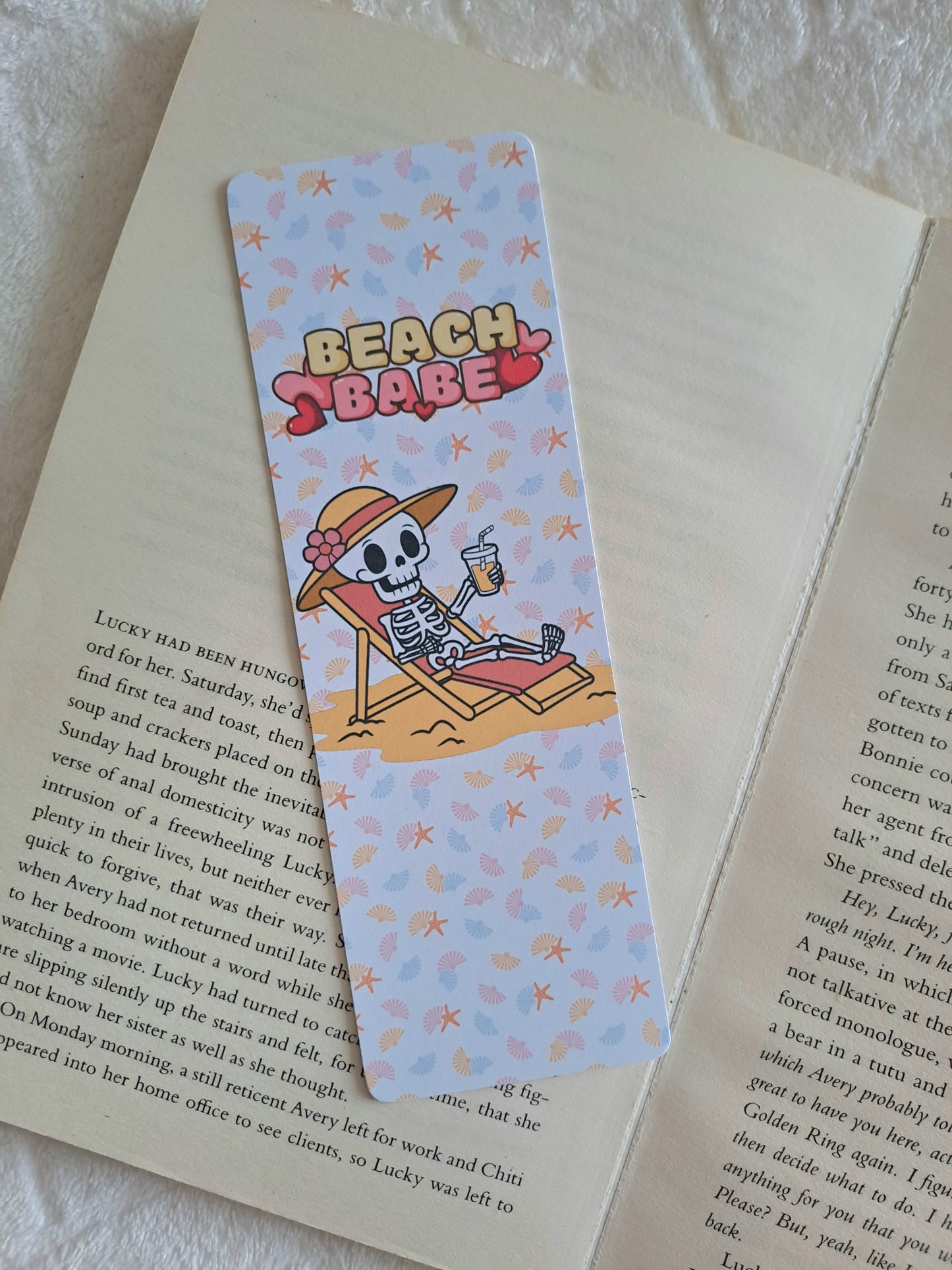 Beach babe skeleton bookmark - Beach themed | Gift for book lovers