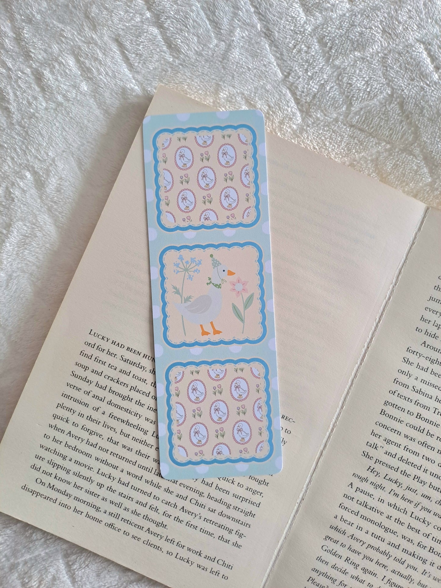 Spring goose coquette bookmark- Ducklings, Springtime | Gift for booklovers