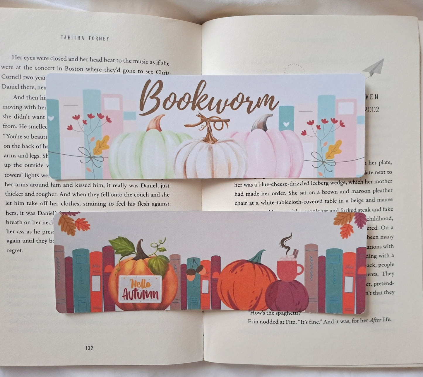 Autumn bookworm bookmarks