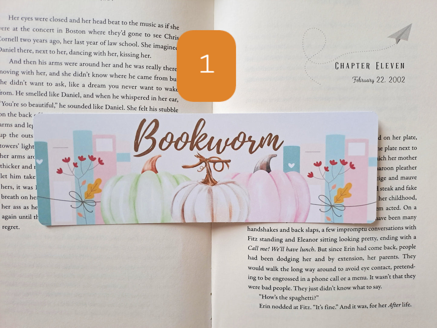 Autumn bookworm bookmarks