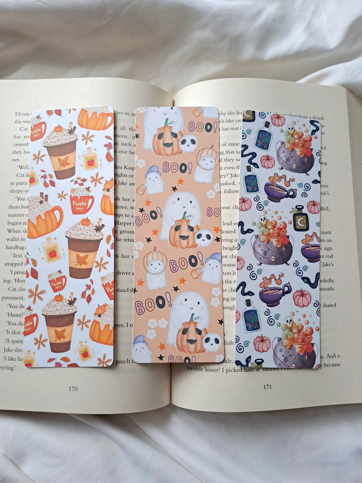 Double sided print halloween/autumn bookmarks