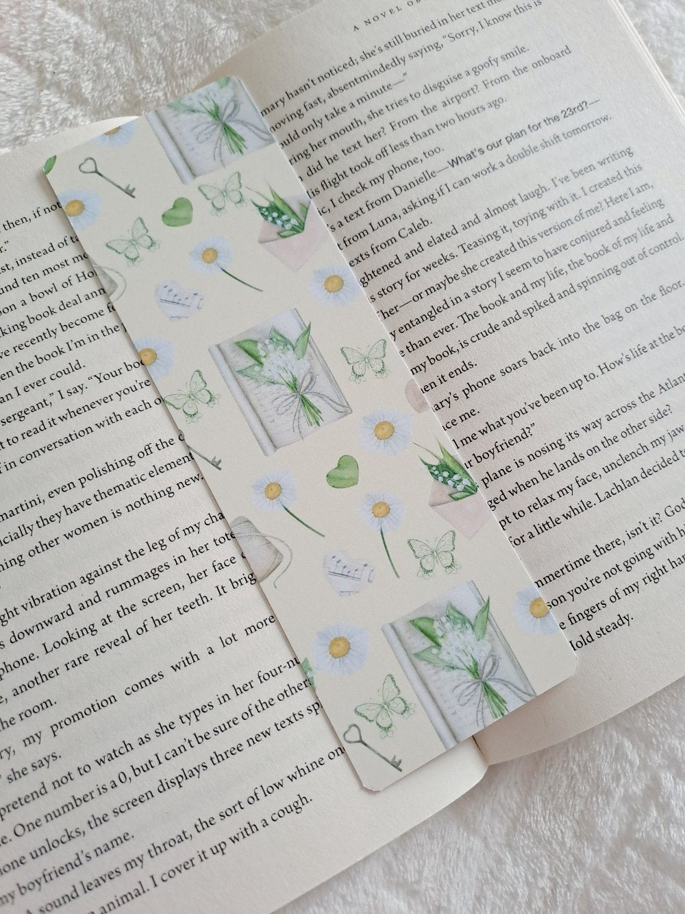 Vintage spring bookmark - Floral double sided print