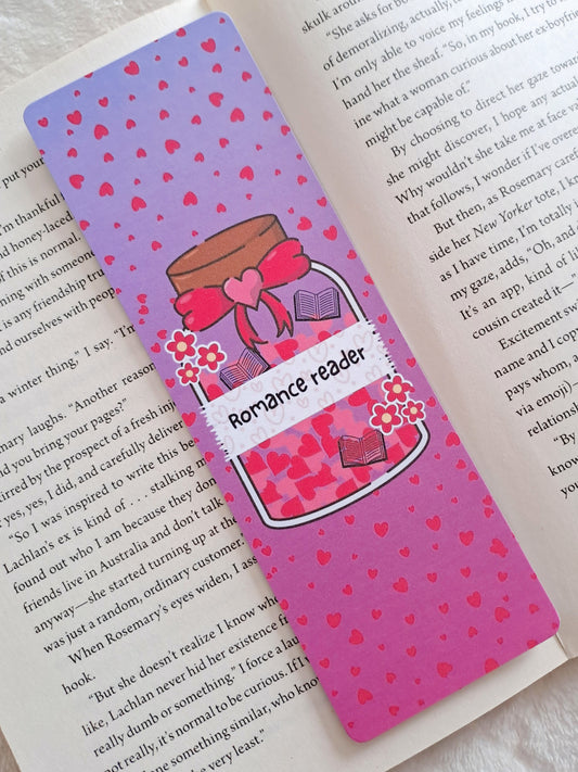 Romance reader bookmark