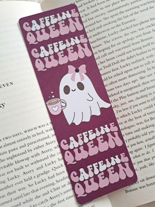 Caffeine Queen Pink ghost bookmark