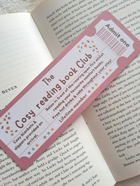 The cosy reading bookclub bookmark