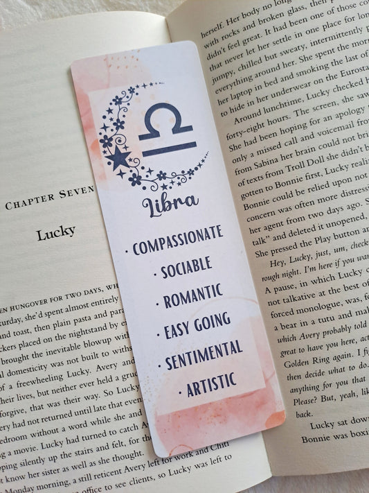 Libra personality traits bookmark - Star sign bookmarks