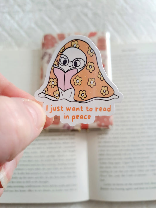 Grumpy ghost kindle sticker - Small e reader sticker