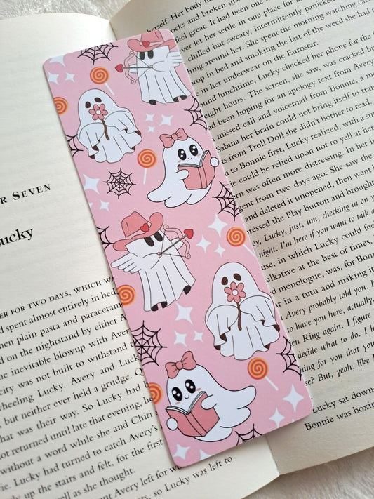 Love ghosts pink reading bookmark